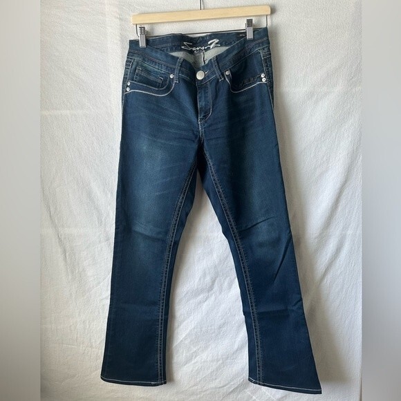 Seven7 For All Mankind Rocker Slim Sz 10 Jeans Sequence Pockets - Picture 2 of 10